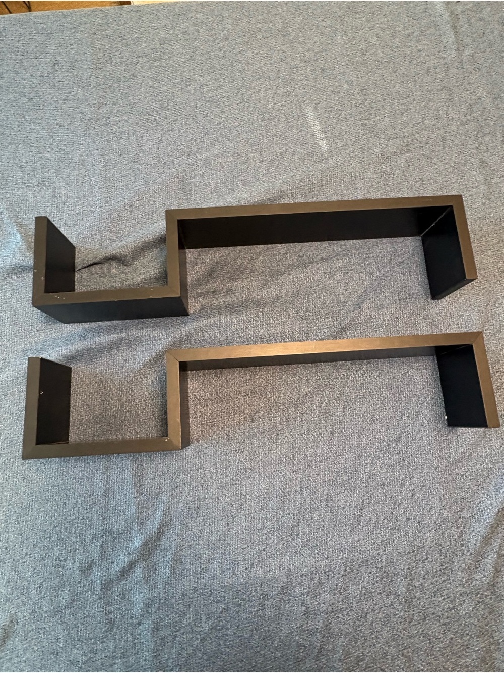 Matte Black Zigzag Wall Display Shelves by